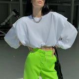 Autumn Crop Top Sweatshirts Women Oversized Aesthetic Harajuku Tops Tees Streetwear Autumn Women's Clothing
