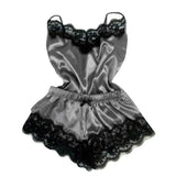 Lingerie Silk Lace Sleepwear Set Loose Sleeveless Babydoll Nightdress Shorts Pajama Nightgown Clothes Women Intimate
