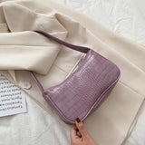 Simple Underarm Bags Fashion Purse PU Leather Women Handbags Totes Solid Elegant Female Retro Shoulder Bags For Women
