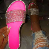 Slippers Women Summer Sandals 2021 Fashion Bling Female Candy Color Flip Flops Beach Diamond Flat Shoes Outdoor