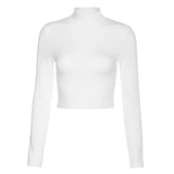 cotton hollow out sexy tshirt bandage backless long sleeve tops Harajuku slim bodycon streetwear knitted