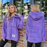 New Flannel Loose Hooded Long-Sleeved Woolen
