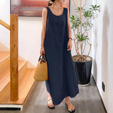 ZANZEA Women Summer Beach Sundress Stylish Tank Dress Casual Sleeveless Midi Vestidos Sarafans Female Beach Robe