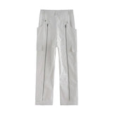 Detachable Overalls High Street Casual Trousers Male Zipper Decorate Straight Oversize Cargo Pants Hip Hop Baggy