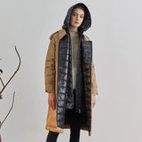 2022 Winter Down Coat Women 90% White Duck Down Jacket Female Double Breasted Hooded Long Puffer Feather Trench