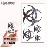 Water Transfer Tattoo Skull Cyclops Pirate Tattoo Body Art Waterproof Temporary Fake Flash Tattoo for Man Woman Kid