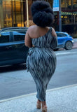 Print Long Sleeves Cut Out Plus Size Midi