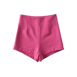 Trendy Ladies' High-Waisted Suit Shorts Summer's New Spicy Girls' Solid-Color Tight-Fitting Buttocks Hot Pants-Outfit