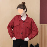 Woherb Autumn Casual Coat Female Autumn Versatile Thin 2024 New Loose Show Thin Korean Version Of The Tooling Jacket Tide-Outfit