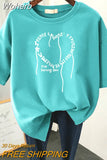 Oversized T Shirts 100% Cotton Plus Size T Shirt Summer Top Tees Heart Printed O Neck L-6XL Short Sleeve Tshirt Women-Outfit