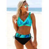 Sexy Bikinis Set Colorful Striped Push Up Bikini Summer Padded Bra Plus Size Swimsuit Female Swimwear Women