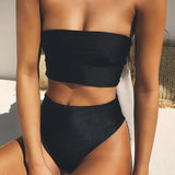 Summer Solid Multicolor Beach Swimsuit White Swimsuits For Women Sexy Halter Black Swimwear Swimsuit Female Bikini