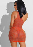 Sexy Hollow Out Rhinestone Sleeveless Bodycon