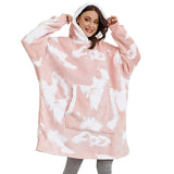 Print Hoodie Sweatshirt Women Fleece Christmas Oversized Hoodies Giant TV Blanket With Sleeves Loose Pullover Xmas
