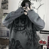 Japan Cartoon Hip Hop Hoodie Sweatshirt Oversize Women Spring Autumn Funny Punk Hoodies Tops Females Clothes Hoodie