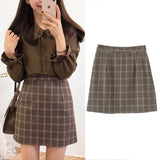 Spring Winter Mini Skirts Women Cute Sweet Girls Preppy Style Koran Japan Design Clothes High Wait Zipper Plaid Skirt