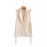 New Lace-Up Forked Vest Suit Vest In The Spring Of 2024-Outfit
