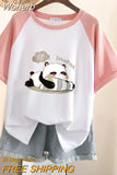 100% Cotton L-3XL T Shirt Plus size Print Tshirt Short Sleeve Patchwork Women Top Summer Couple O Neck Oversize T Shirts-Outfit