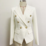 High-Grade Sharp Star Suit Jacket Female Metal Lion Head Buckle Double Buckle Small