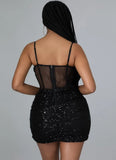 Formal Sequin Strap Wrap Mini Club
