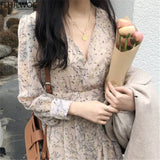 2021 Spring Women Autumn Fall New Arrivals Design Elegant Retro Vintage Korean Style Retro Vintage Long Chic Korea