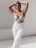 Green Perspective Sexy One Piece Swimsuit 2020 Hot Sale Straps Padded Bra Mesh Pathwork Swimwear Women Bathing
