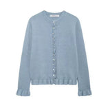 Autumn New Temperament Round Neck Simple Stacked Knitted Coat