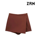 Shorts Skirts for Women, High Waist, Side Zipper, Female Skort, Chic Fashion-Outfit