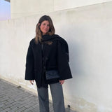 Women's Clothing 2025 Autumn And Winter New Fashion Wool Coat Thick Loose With Scarf Tid