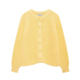 Women's Y2K2025 Autumn New Solid-Colored Cardigan Long-Sleeved Knitted Sweater Coat Women