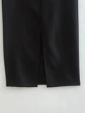 Women Casual Straight Skirts 2023 Casual Solid Back Zipper Female Elegant Street Mid-Calf Skirt Clothing-Outfit