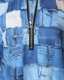 Look Print Zip Detail Long Sleeve Top Women Fashion Casual T Shirt-Outfit