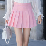 Sexy Women Pleated Skirt Summer High Waist Chic A Line Ladies Pink Mini Skirt Korean Zipper Preppy Style Girls Dance