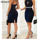Women Summer Baroque Print Decor Sleeveless Party Dress Fashion Femme Cut Out Mini Slim Fit Skinny Bodycon Dress Robe Clothing-Outfit