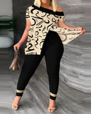 Independent Station Spring And Summer Printing Fashion Suit 2-Piece Set For Women-Outfit