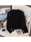 Chic Vintage Casual Jacket Coat Women's Autumn and Winter Aesthetics Fashion All-Match Loose Single Breasted Coat Lady-Outfit