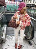 Women Vintage Floral Printed Thick Warm Cotton Coat Fashion Spliced Long Sleeve Jacket 2023 Autumn Winter Lady Casual Streetwear-Outfit