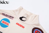 Kliou high quality fashion print bodycon soft tees crop top spring new long-sleeve casual elastic harajuku streetwear
