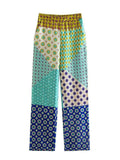 Printed Women's Two Pieces Sets Fashion Lapel Blouse Casual Loose Trousers Suits 2023 Summer Elegant Beach Party Outfits-Outfit