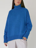 Winter Women Turtleneck Sweater Solid Thick Warm Pullover Top Oversized Casual Loose Knitted Jumper Female Soft