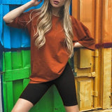 Solid Outfits Women's Two Piece Suit with Belt Home Loose Sports Tracksuits Fashion Bicycle Summer Hot Suit
