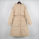 Large Natural Raccoon Fur Hooded Long Down Coat Women Winter 90% Duck Down Parkas Female Thickness Sash Tie Up Jackets-Outfit