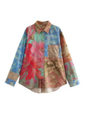 2023 Women Summer 2-Pieces Sets Vintage Print Loose Shirts Tops and Trousers Female ELegant Street Two Suits Clothing-Outfit