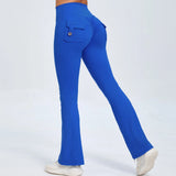 Woherb Peach Lift Hip Yoga Bell Pants Fitness Exercise Wide Leg Micro Pants High Waist Quick Dry-Outfit