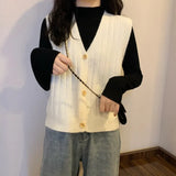 Vest Women Solid Single-breasted Trendy Casual All-match Chic Candy Color Kawaii Girls Tops Korean Style Simple