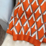 Fashion Women's Turtleneck Sweater Korean Fashion Winter Pullover Oversized Long Sleeve Knitted Lady Argyle Sweaters-Outfit