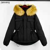 Women Down Jacket Winter Short 90% Duck Down Coat Large Faux Fur Hooded Oversize Female Puffer Feather Parkas