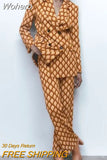 2023 Summer Women Print Pants Suits 2 piece sets Fashion Blazers Coats and Flare Pants Female Elegant Street Clothing-Outfit