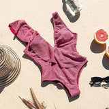 Sexy Women Solid Ruffles Patchwork Bodysuit Monokini Swimsuit 2019 Hot Sale Beach One Piece Swimsuit Swimwear