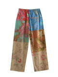 2023 Women Summer 2-Pieces Sets Vintage Print Loose Shirts Tops and Trousers Female ELegant Street Two Suits Clothing-Outfit